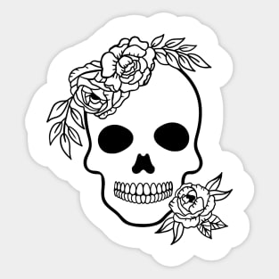 Floral skull Sticker